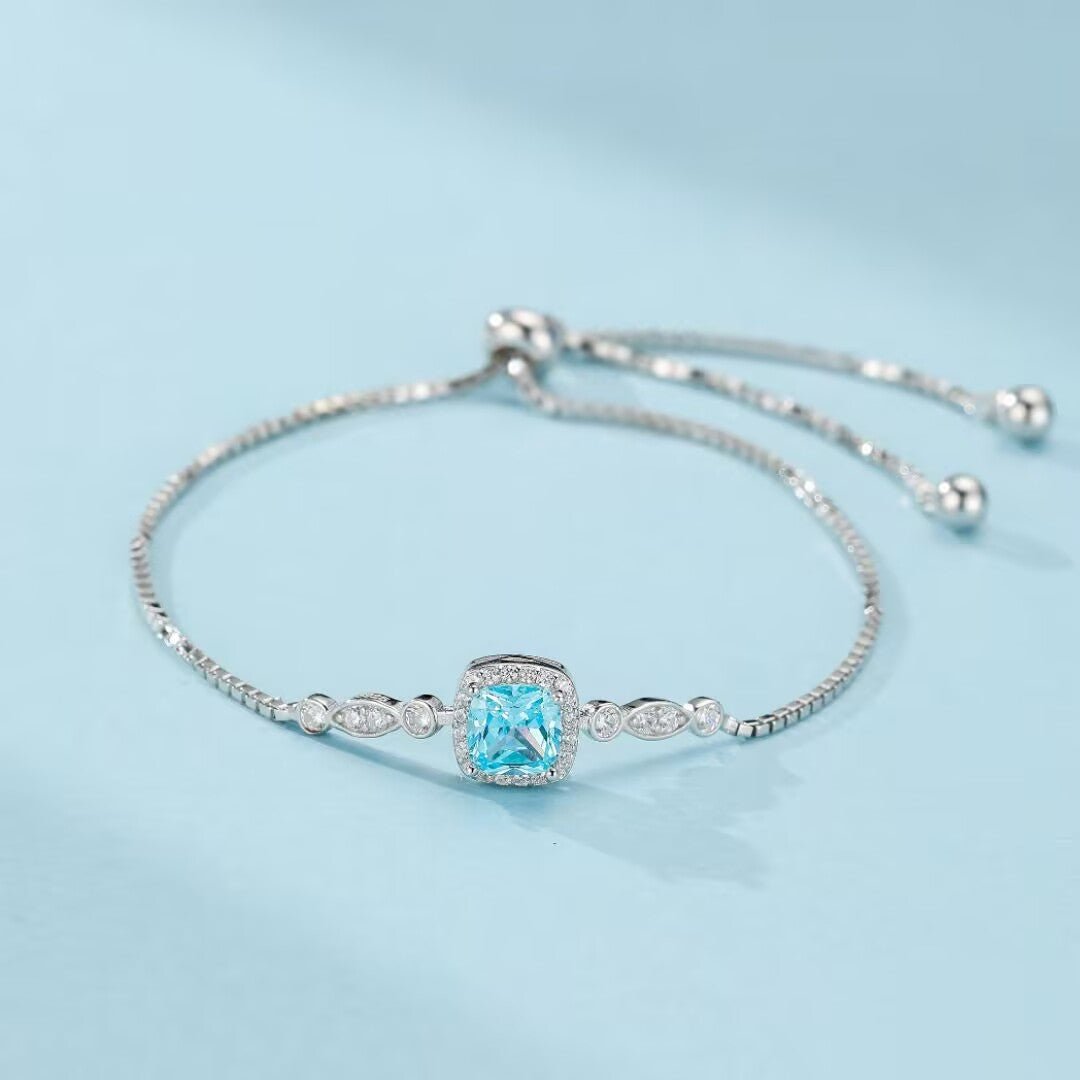 Bracelet Topaze Bleue Étoile Océans Argent 925 - Biloria