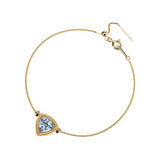 Bracelet Topaze Bleue Trilogie Céleste Argent Plaqué Or - Biloria