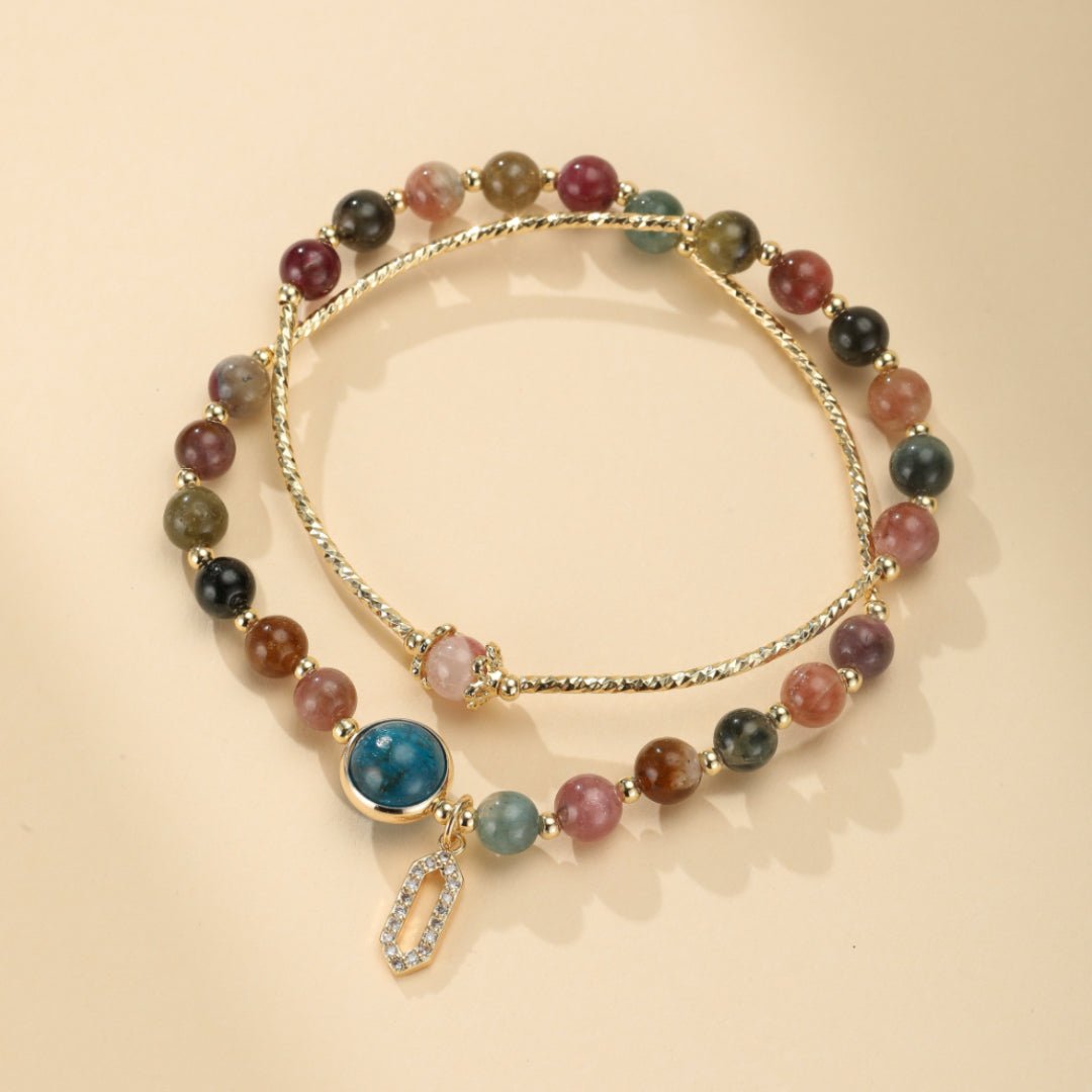 Bracelet Tourmaline Deux Tours Fait Main – Bijou Artisanal Protecteur - Biloria