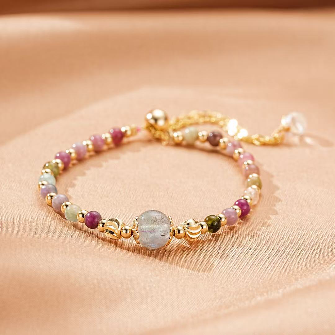 Bracelet Tourmaline Labradorite : Protection et Intuition - Biloria