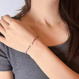 Bracelet Tourmaline Multicolore Argent 925 - Bijou Printanier - Biloria