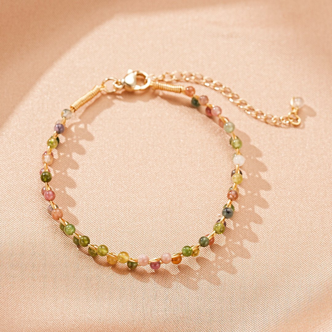 Bracelet Tourmaline Multicolore – Bijou Ajustable pour Nouveau Départ - Biloria