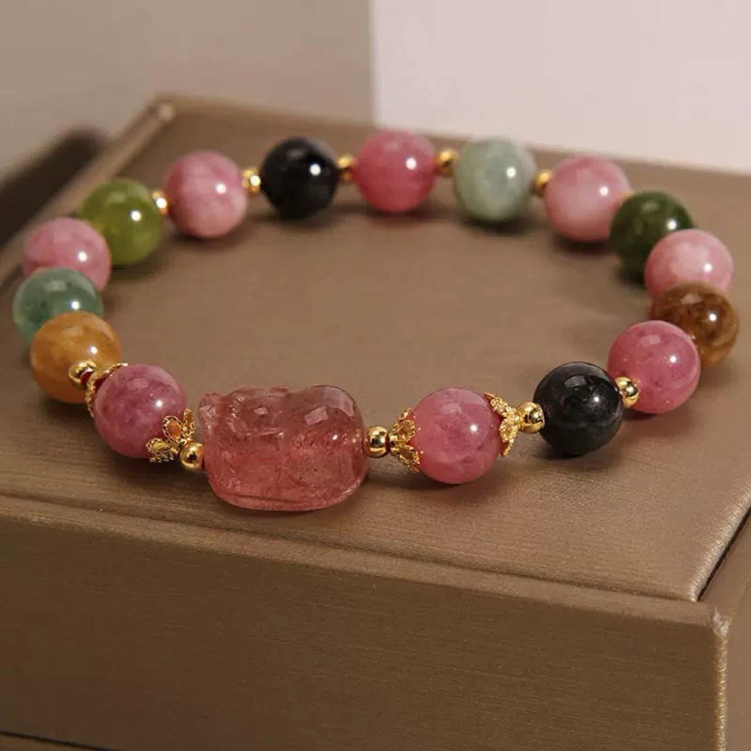 Bracelet Tourmaline Pixiu Protection Abondance - Biloria
