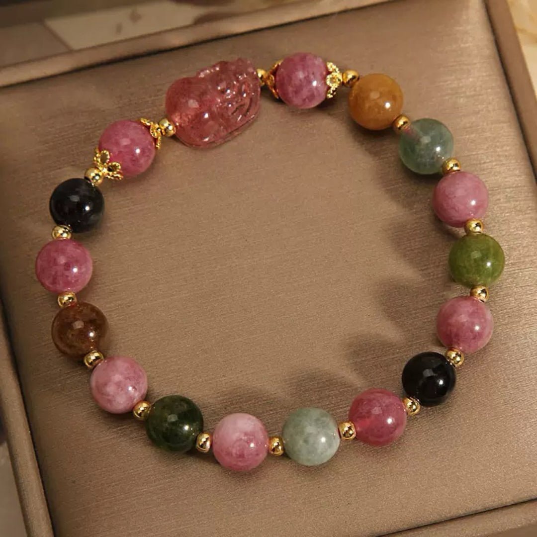 Bracelet Tourmaline Pixiu Protection Abondance - Biloria