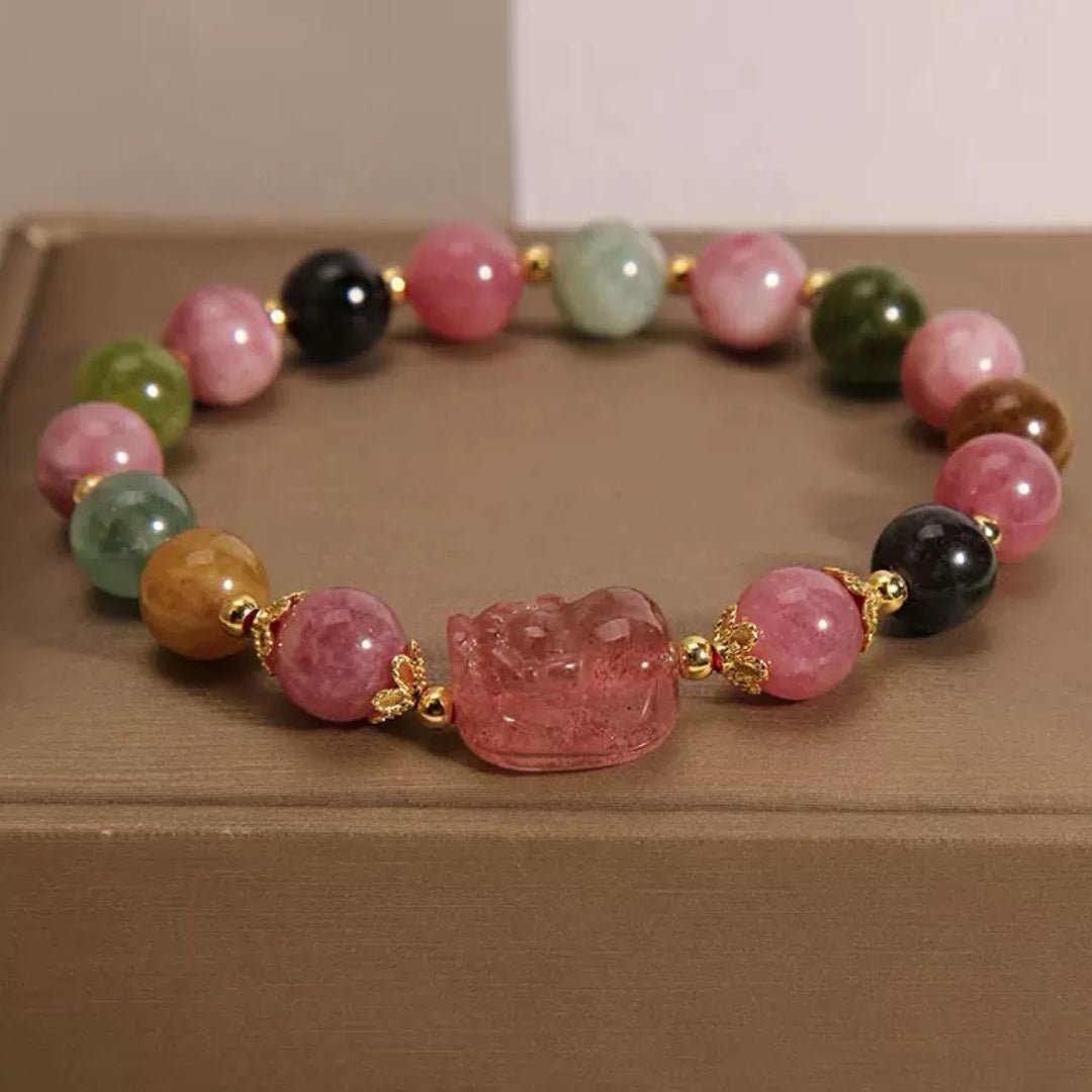 Bracelet Tourmaline Pixiu Protection Abondance - Biloria