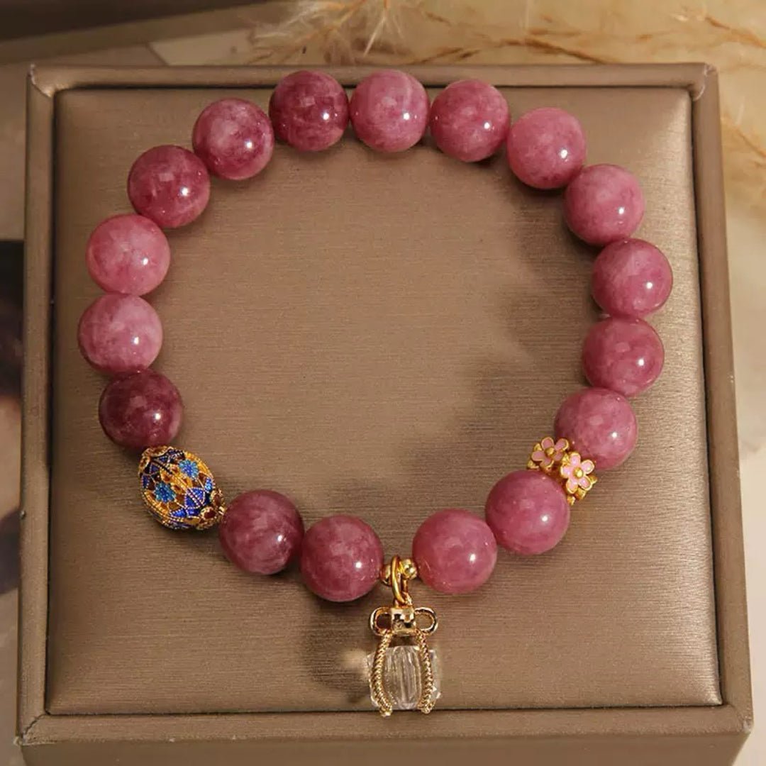 Bracelet Tourmaline Rose et Cristal de Roche pour Émotions Douces - Biloria