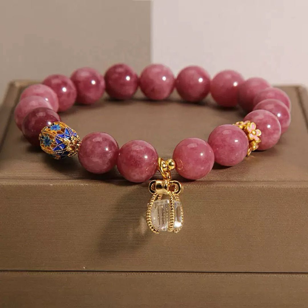 Bracelet Tourmaline Rose et Cristal de Roche pour Émotions Douces - Biloria