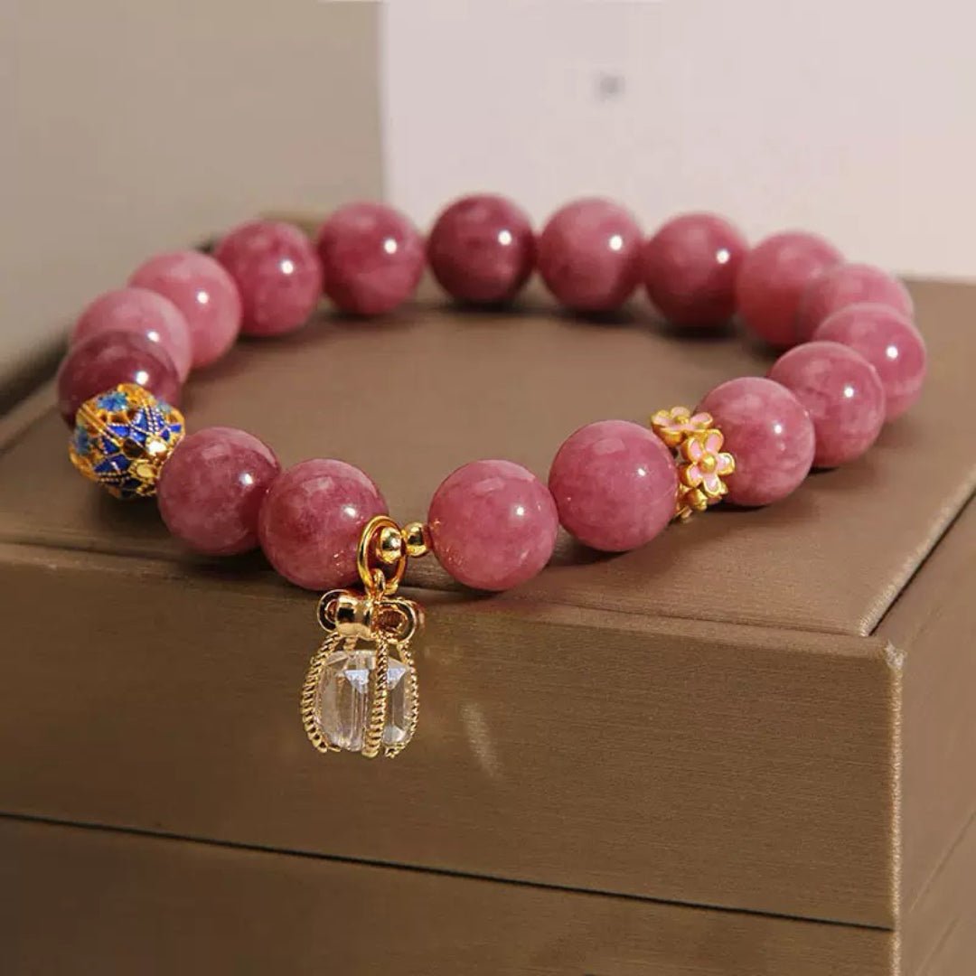 Bracelet Tourmaline Rose et Cristal de Roche pour Émotions Douces - Biloria