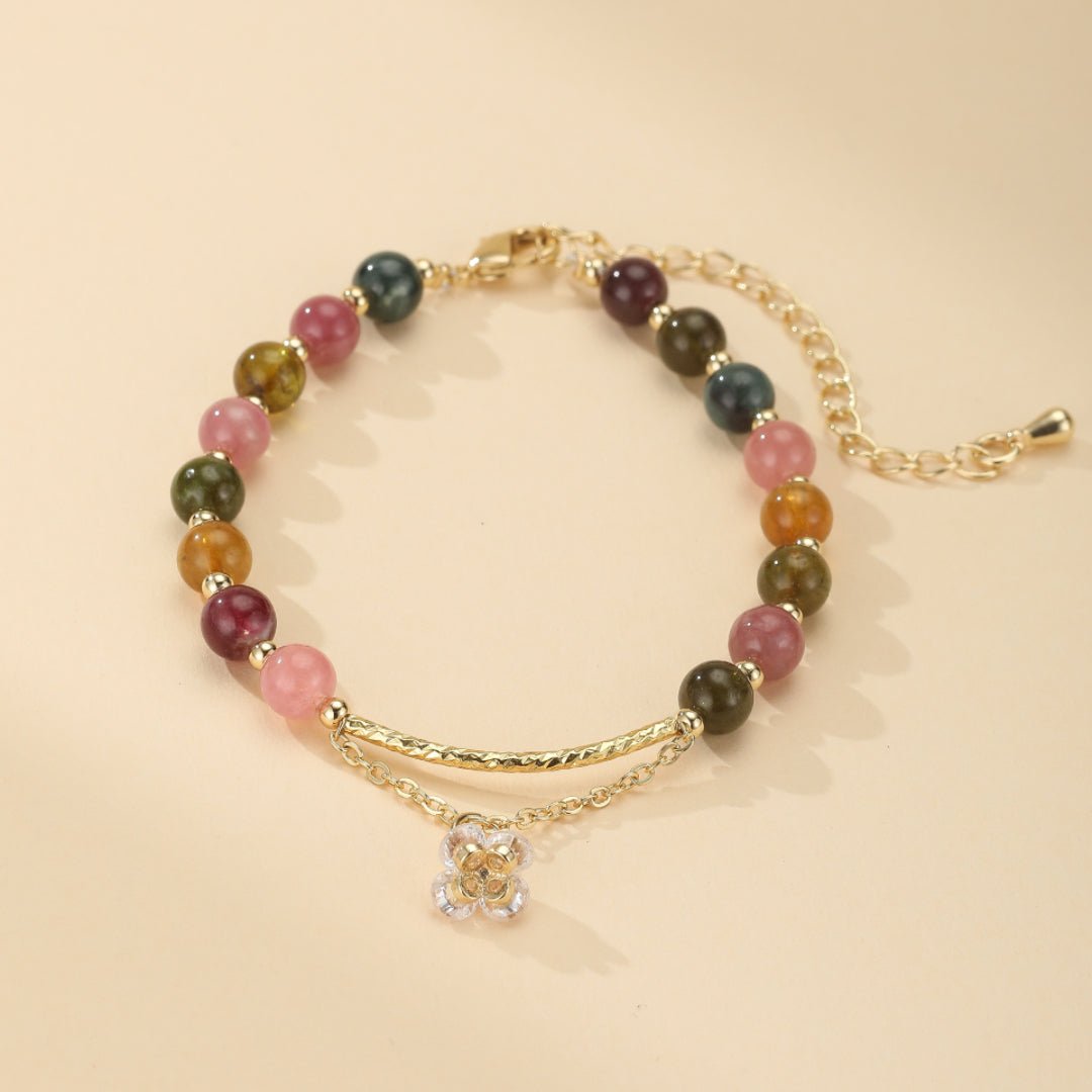 Bracelet Tourmaline Rose Éternelle : Bijou Ajustable - Biloria