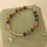 Bracelet Tourmaline Rose Éternelle : Bijou Ajustable - Biloria