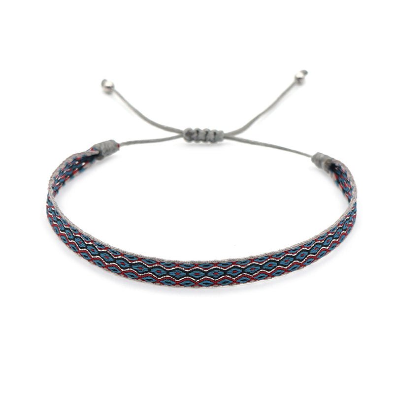 Bracelet Tresse Tibétain Lapis Lazuli Plume Argent - Biloria