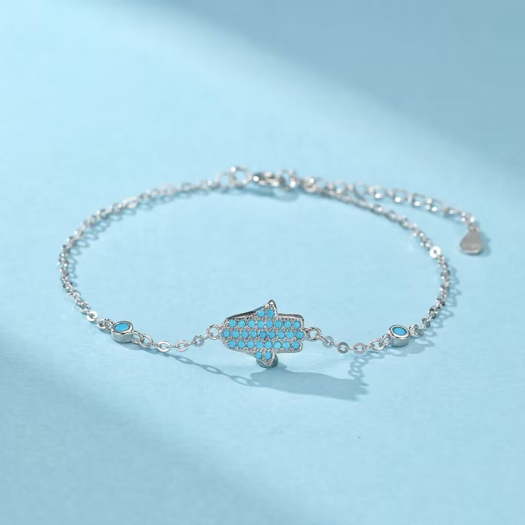 Bracelet Turquoise Pierre Naturelle Argent 925 - Biloria
