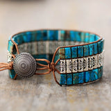 Bracelet Wrap Turquoise Fait Main - Protection et Sagesse - Biloria