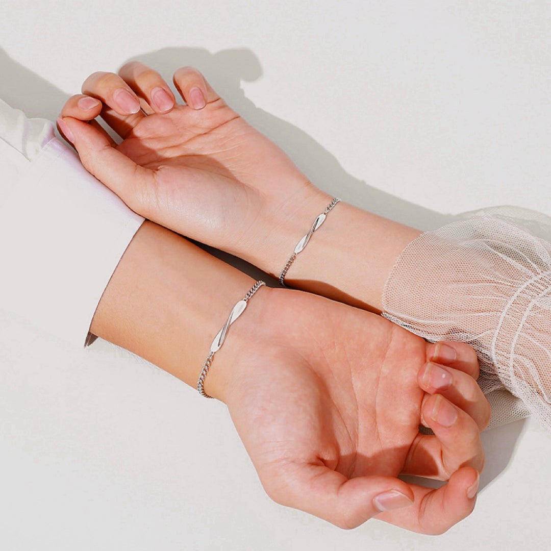 Bracelets Couple Torsadés Argent 925 - Bijoux Harmonie - Biloria