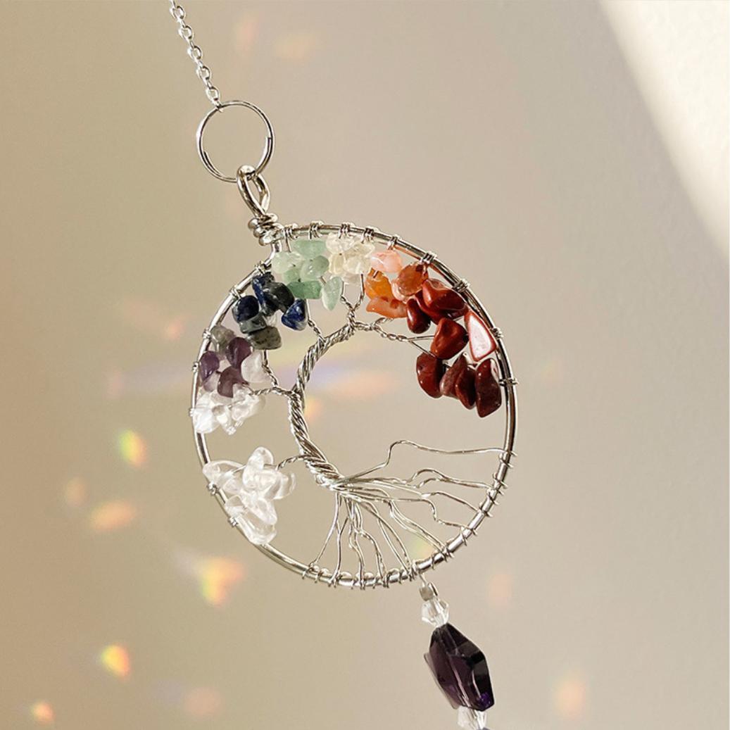 Capteur de Soleil Arbre de Vie 7 Chakras pour Harmonie Intérieure - Biloria
