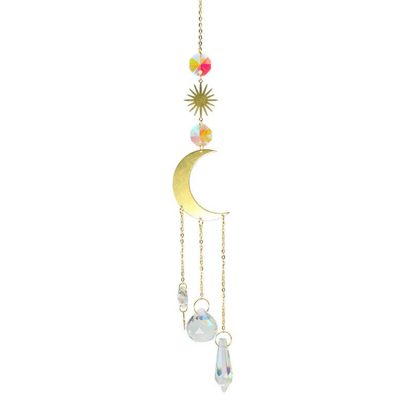 Capteur de Soleil en Cristal avec Lune et Étoile - Biloria