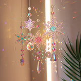 Capteur de Soleil en Cristal K9 – Flocon Enneigé, Art Déco Spirituel - Biloria
