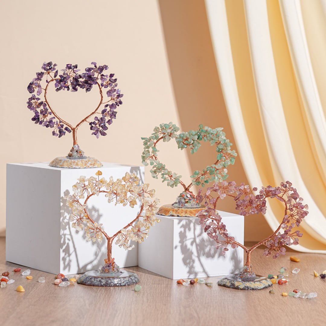 Cœur Arbre de Vie en Pierres Naturelles – Harmonie et Amour - Biloria