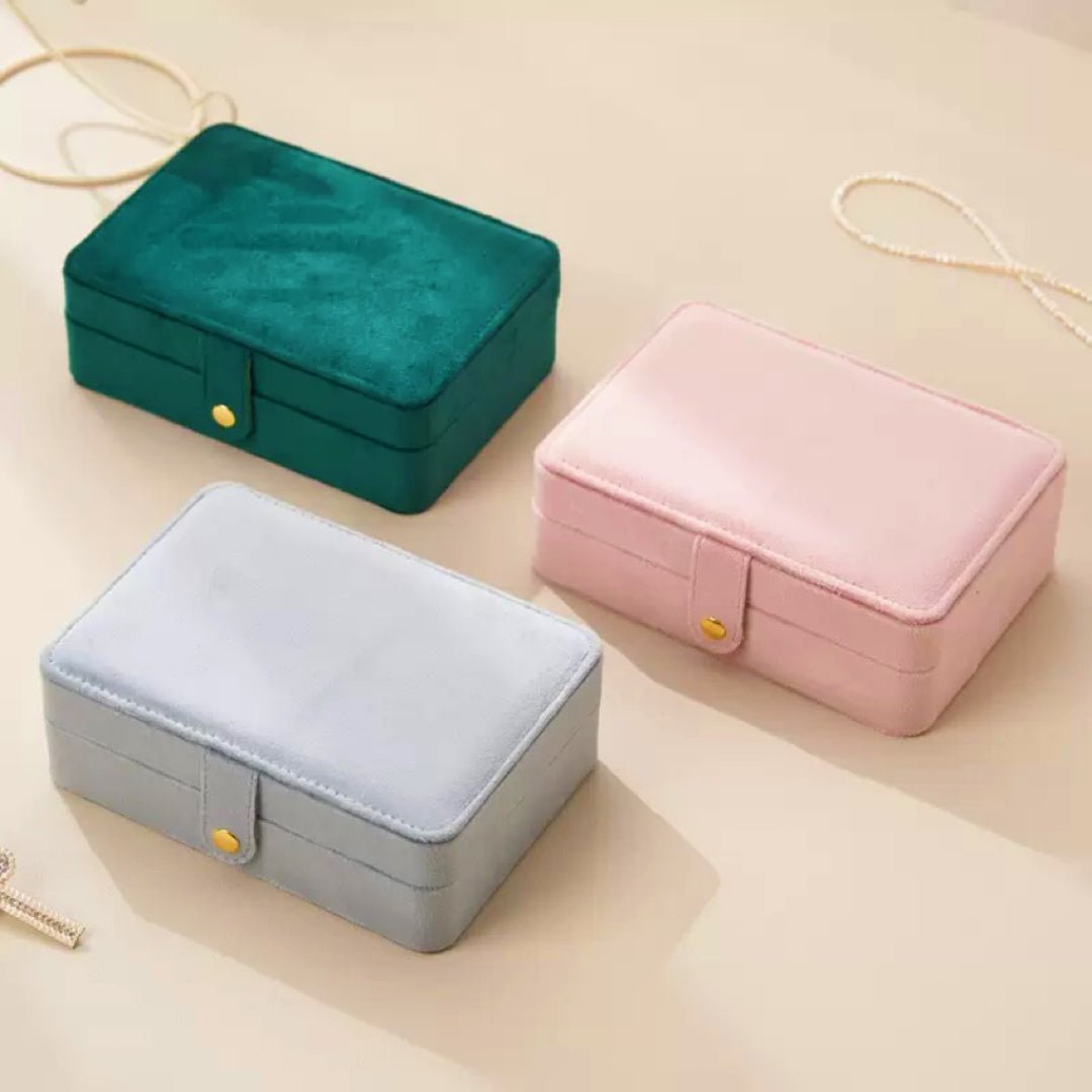 Coffret de Rangement à Bijoux en Velours – Format Compact - Biloria