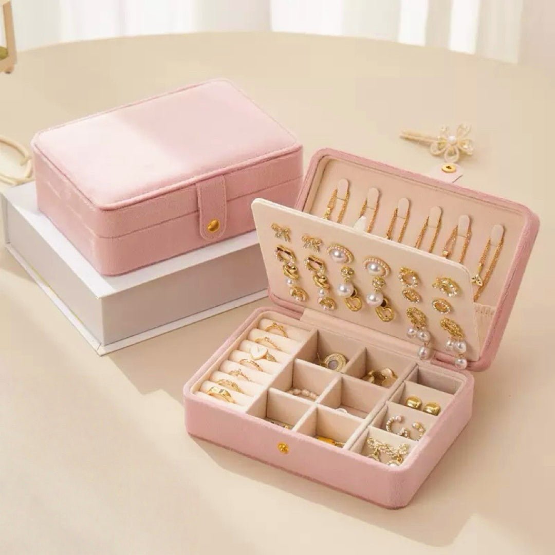 Coffret de Rangement à Bijoux en Velours – Format Compact - Biloria