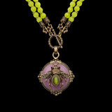 Collier Agate Jaune Abeille Royale en Pierre Naturelle - Biloria