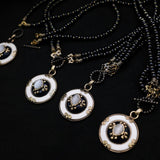 Collier Agate Noire Fleur de Lys Protection - Biloria