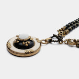 Collier Agate Noire Fleur de Lys Protection - Biloria