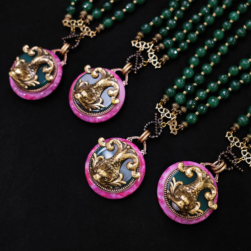 Collier Agate Poisson de Nuage – Harmonie et Transformation - Biloria