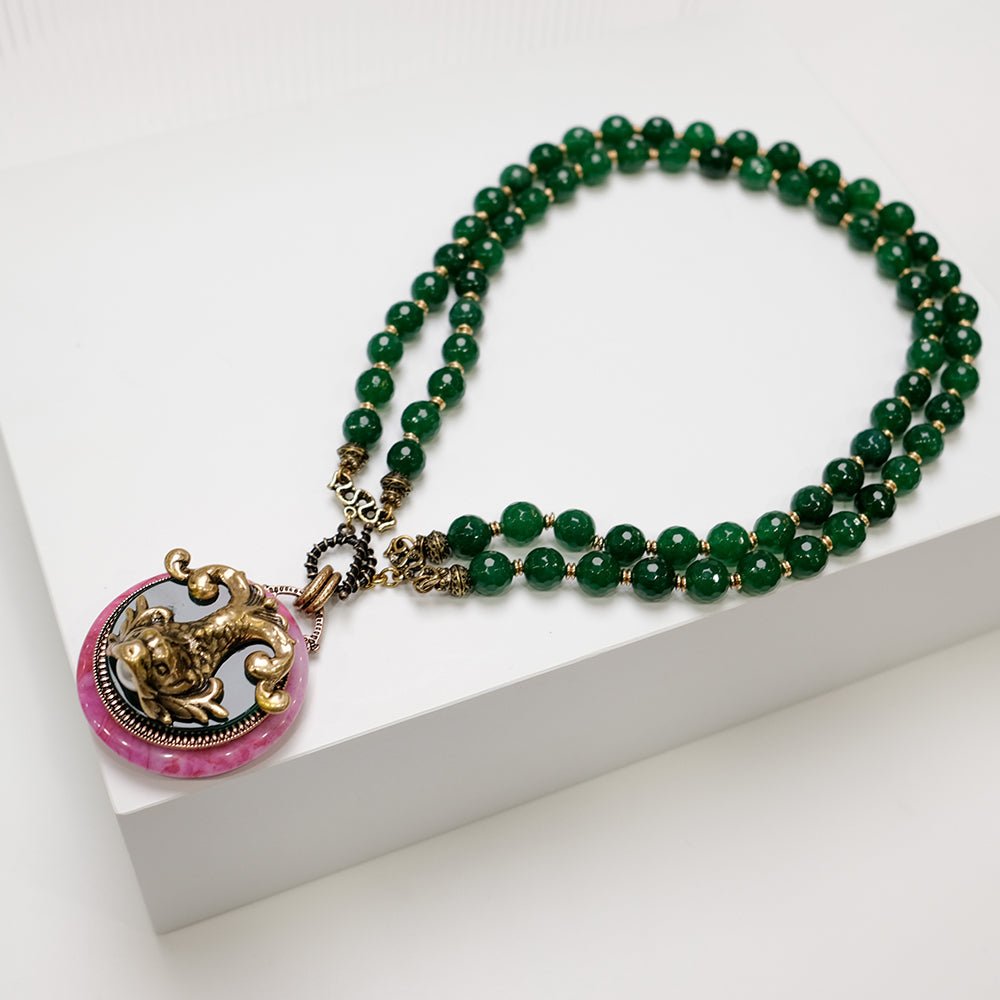 Collier Agate Poisson de Nuage – Harmonie et Transformation - Biloria