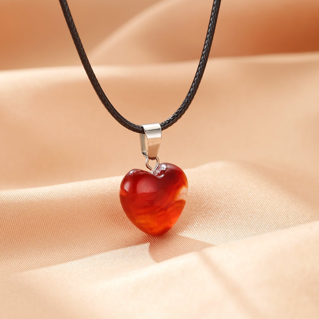 Collier Agate Rouge – Cœur Vital : Passion et Ancrage - Biloria