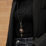 Collier Agate Rouge et Noir – Bijou Ethnie Protecteur - Biloria