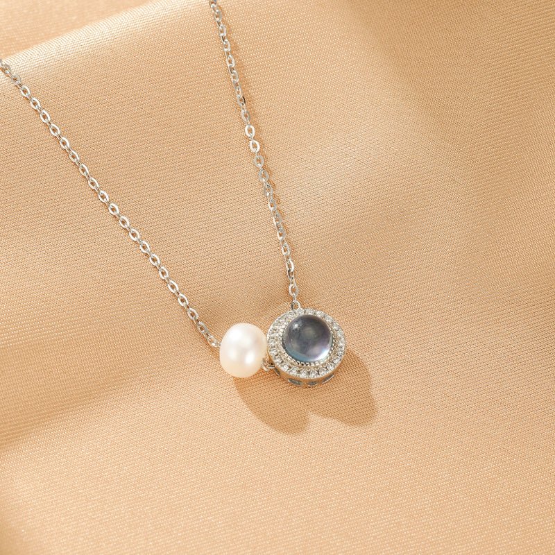 Collier Aigue-Marine Perle Argent 925 Féminin - Biloria