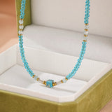 Collier Amazonite Ajustable Multirangs – Bijou Zen Bleu Ciel - Biloria