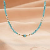 Collier Amazonite Ajustable Multirangs – Bijou Zen Bleu Ciel - Biloria