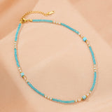 Collier Amazonite Ajustable Multirangs – Bijou Zen Bleu Ciel - Biloria