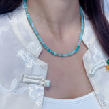 Collier Amazonite Ajustable Vert Apaisant - Biloria
