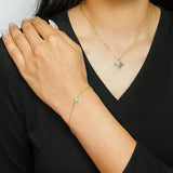 Collier Amazonite Croix Étoilée Argent Plaqué Or - Biloria