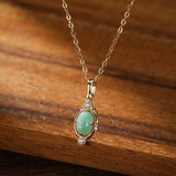 Collier Amazonite Goutte de Bonheur Argent Plaqué Or - Biloria