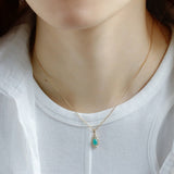 Collier Amazonite Goutte de Bonheur Argent Plaqué Or - Biloria