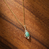 Collier Amazonite Goutte de Bonheur Argent Plaqué Or - Biloria