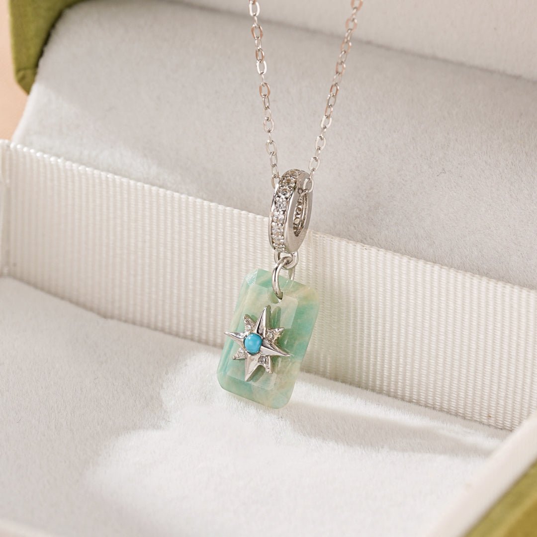 Collier Amazonite Turquoise Zircon Aura Boréale - Biloria