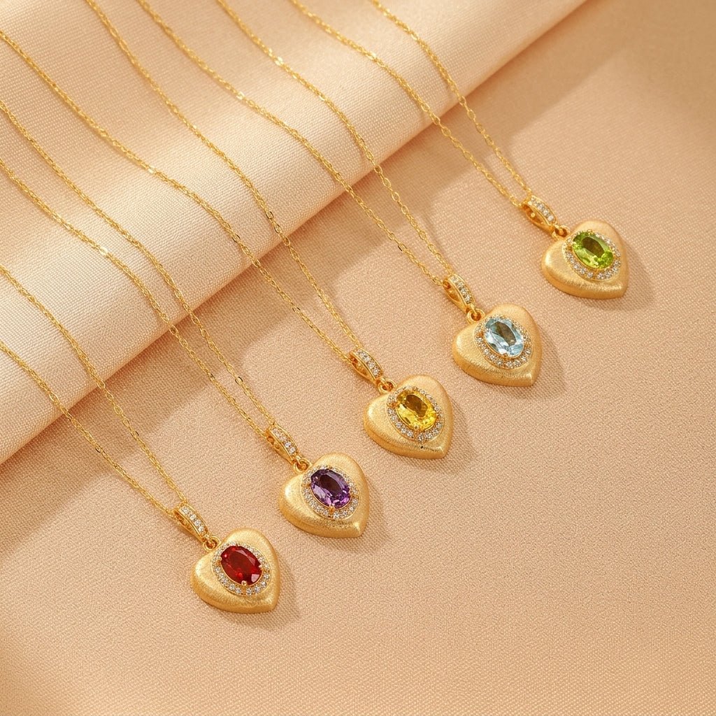 Collier Améthyste Citrine Topaze Péridot Grenat Œil du Crépuscule - Biloria