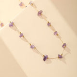 Collier Améthyste en cascade dorée - Biloria