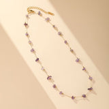 Collier Améthyste en cascade dorée - Biloria