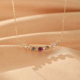 Collier Améthyste Labradorite Topaze Argent Plaqué Or - Biloria