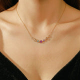Collier Améthyste Labradorite Topaze Argent Plaqué Or - Biloria