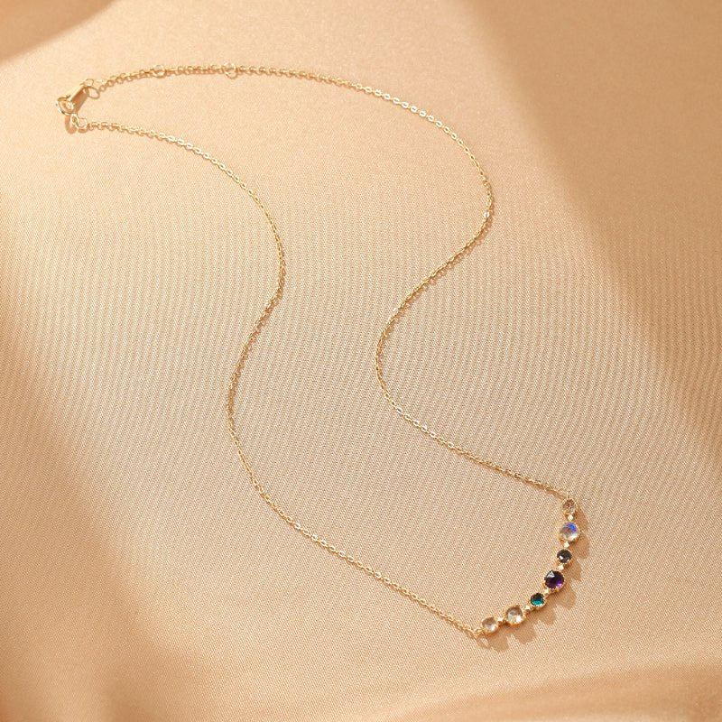 Collier Améthyste Labradorite Topaze Argent Plaqué Or - Biloria