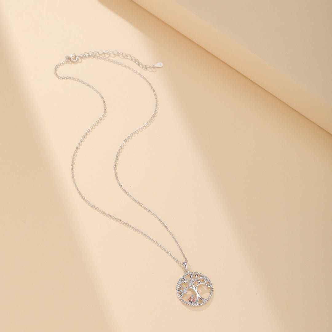 Collier Arbre de Vie et Coccinelle Porte-Bonheur Argent 925 - Biloria