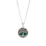 Collier Arbre de Vie Malachite – Racines Sacrées, Argent 925 - Biloria