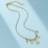 Collier Arbre de Vie Turquoise Acier Titane Doré - Biloria